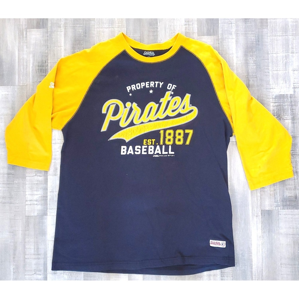 Stitches Pittsburgh Pirates Jersey  Size‎ L  Black Yellow MLB Official Genuine